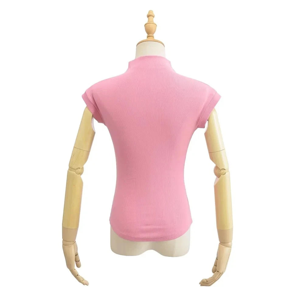 Sexy T-shirt Dolcevita Senza Maniche