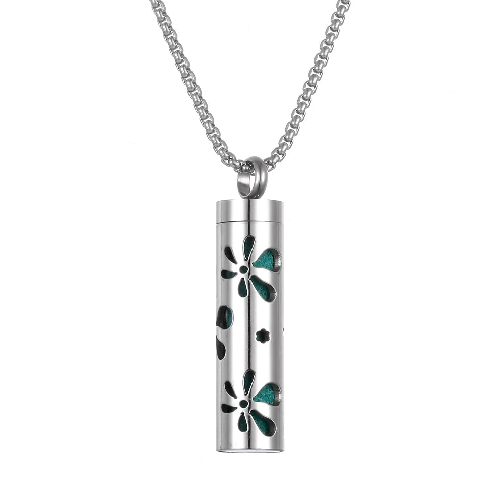 Collana con diffusore di olio essenziale Collana profumata in acciaio inossidabile