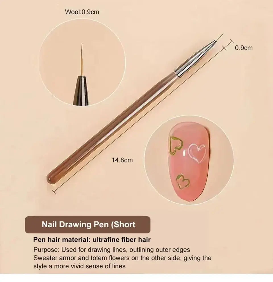Pennello per Nail Gel Nail 9pz