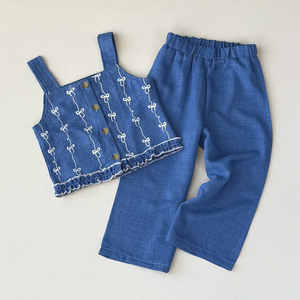 Top e pantaloni Set in due pezzi Abbigliamento casual per bambina