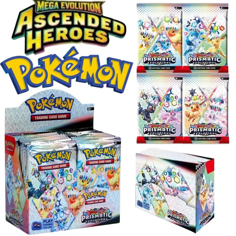 Set da 12/18/36 bustine di Pokemon Card MEGA ASCEND HEROES Prismatic Evolutions Scarlet Violet 151 English Booster