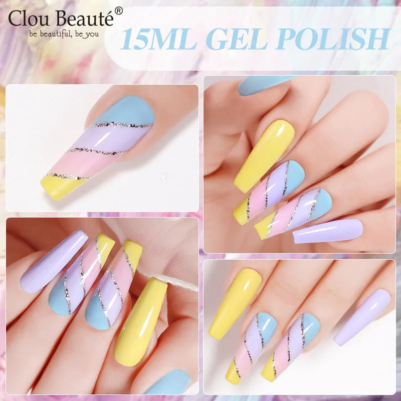 CLOU BEAUTÈ  15/10ml Semipermanente Gel Smalto Unghie 400 colori disponibili