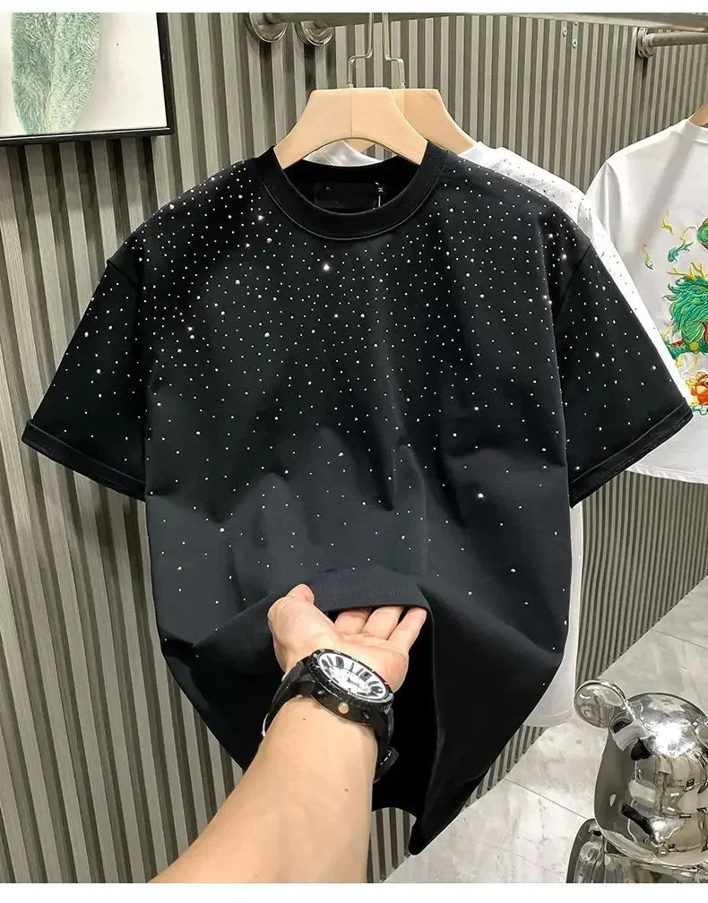 T-shirt estiva con strass T-shirt casual brillantini