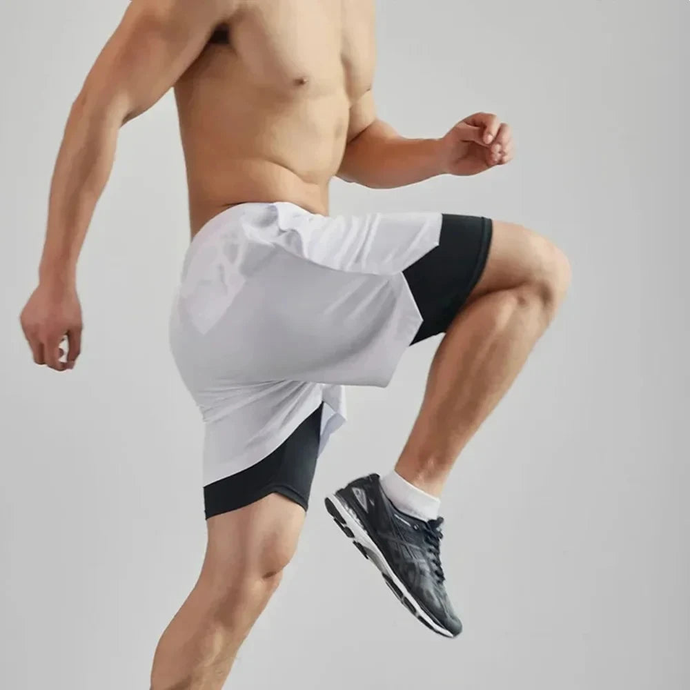 Pantaloncini sportivi due in uno da uomo a doppio strato casual traspiranti FILA Premium Quality