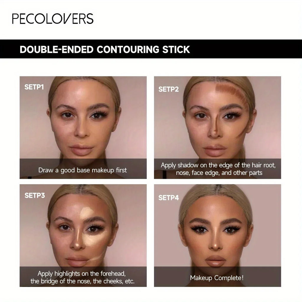 Penna con doppia testa Contorno impermeabile Fondotinta-Correttore Stick