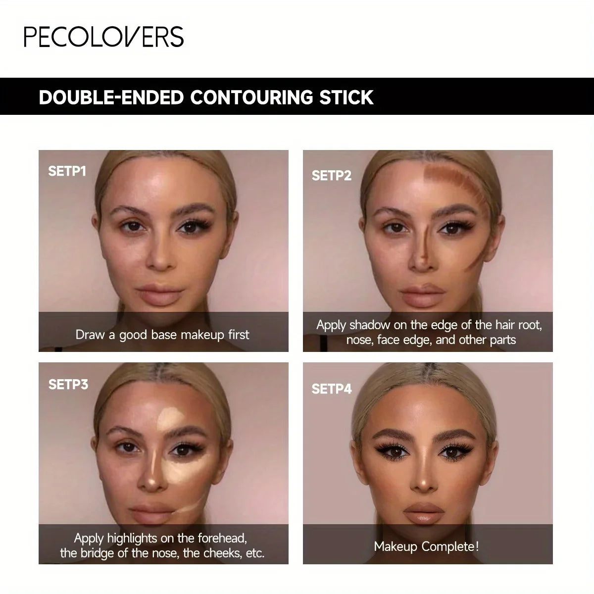 Penna con doppia testa Contorno impermeabile Fondotinta-Correttore Stick