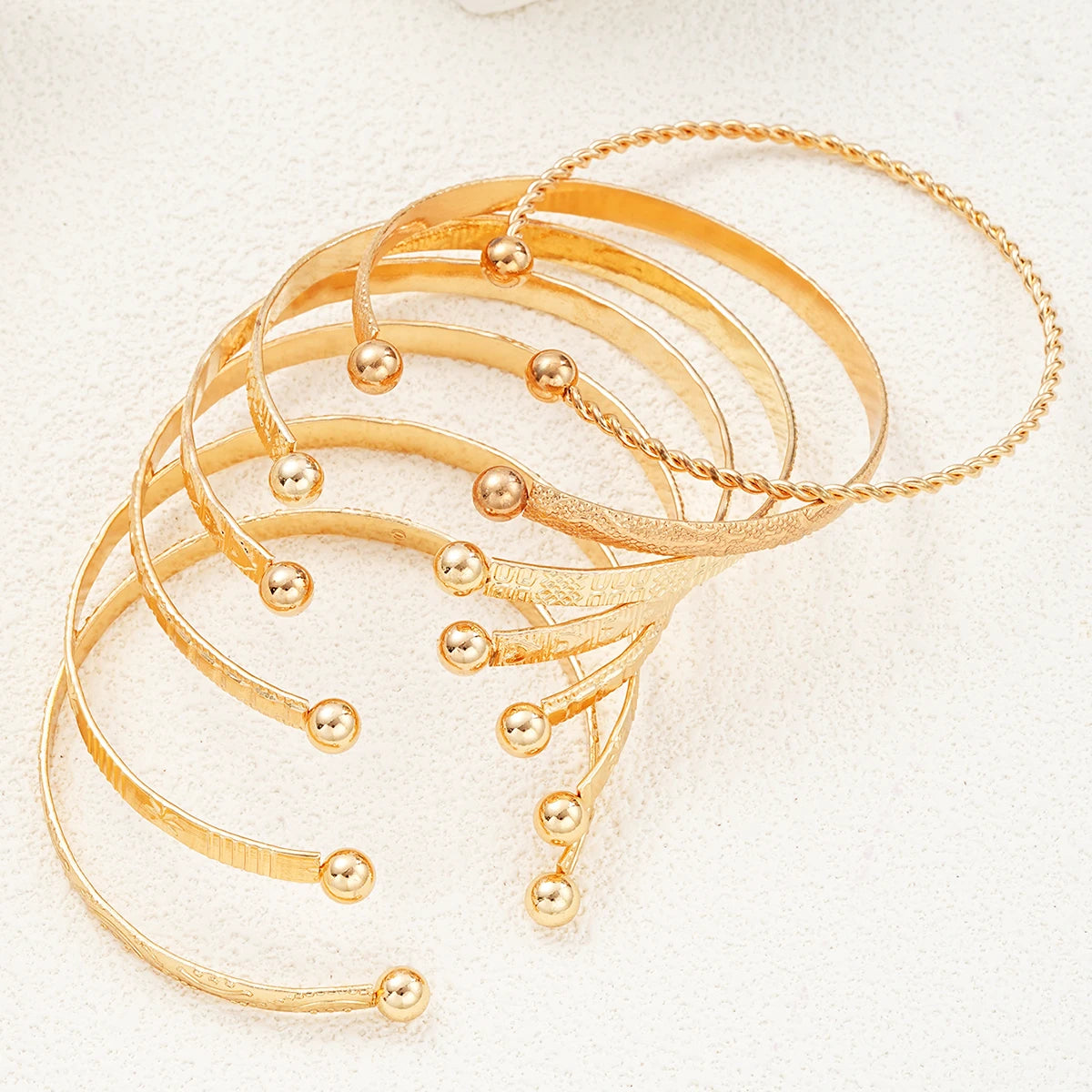7 pezzi/set bracciali color oro