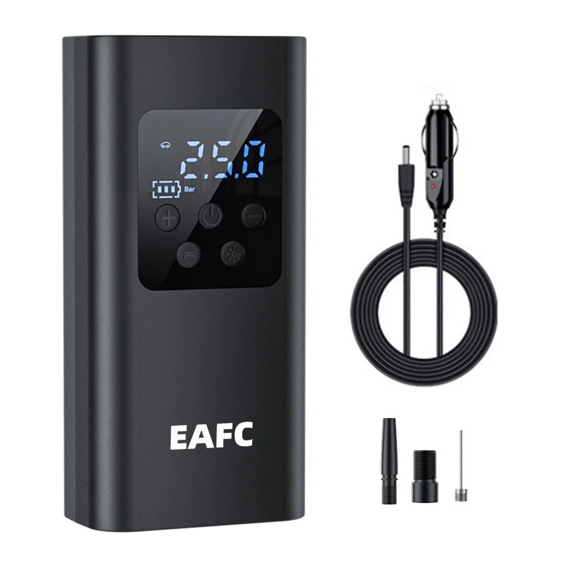 Gonfiatore per pneumatici elettrico senza fili/cablato Display digitale LCD Gonfiatore per pneumatici portatile con luce LED