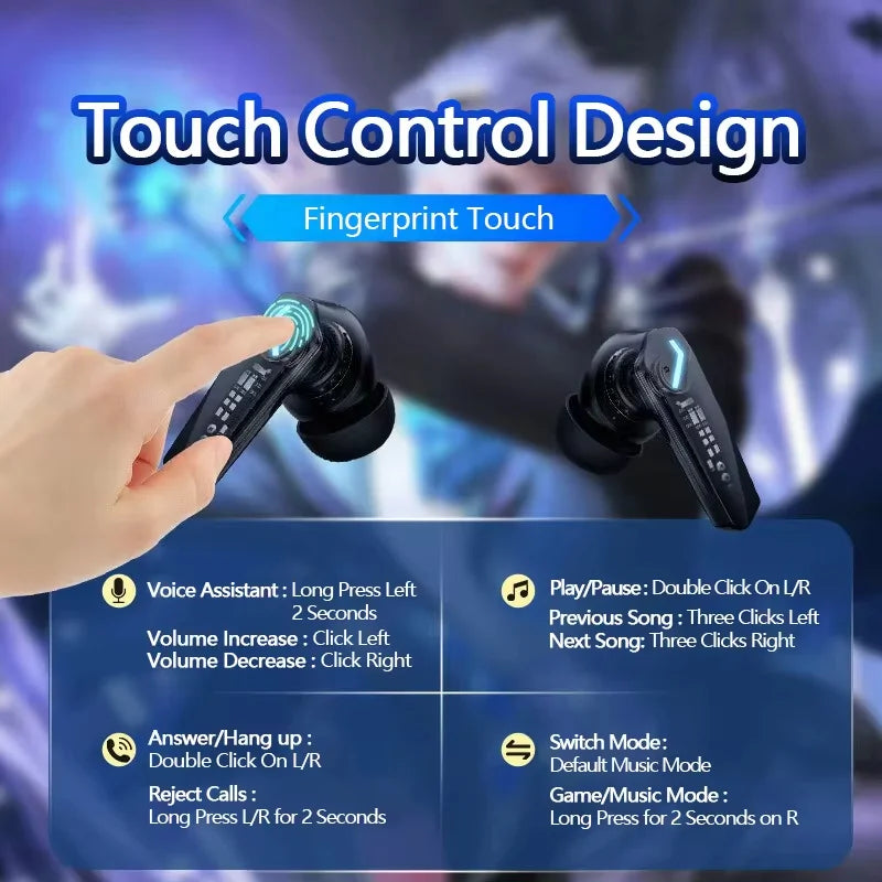 Lenovo GM2 Pro Cuffie Wireless Touch Control Auricolari Bluetooth Riduzione del rumore HiFi