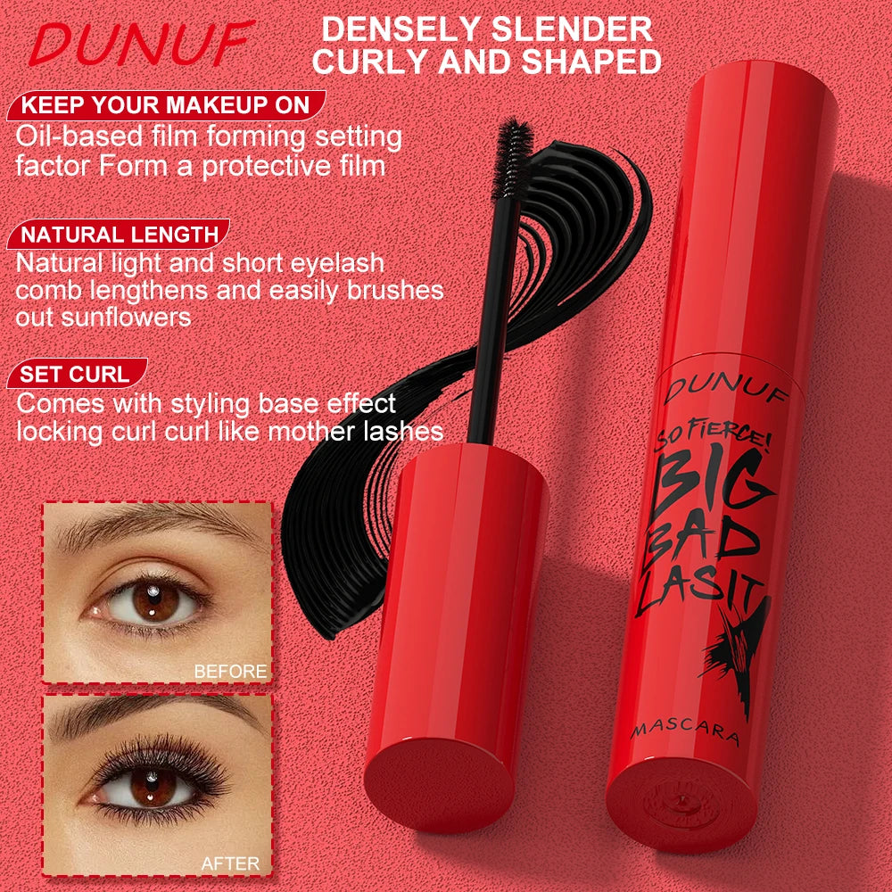 DUNUF 1 pz Mascara a lunga tenuta Sottile e spesso Curl impermeabile non macchia Resistente al sudore e non sbavatura