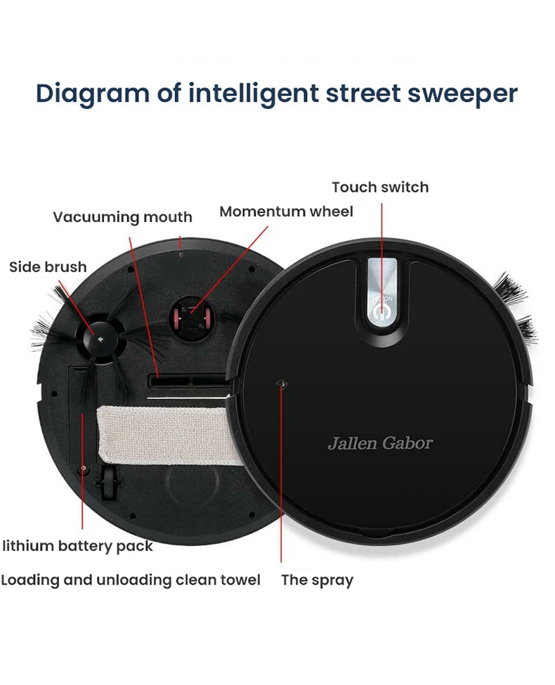 Aspirapolvere robot intelligente senza fili 5 in 1 Multifunzionale Super silenzioso Aspirazione Mop Humidifying per uso domestico Elettrodomestici