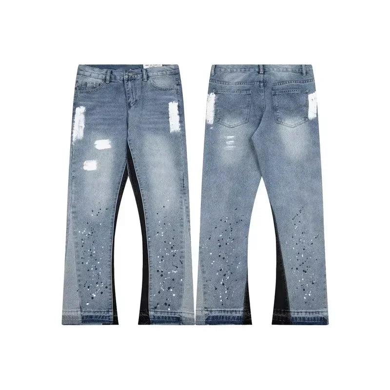 Jeans oversize Unisex a vita alta stampati Y2K Abbigliamento retrò americano Gothic Punk