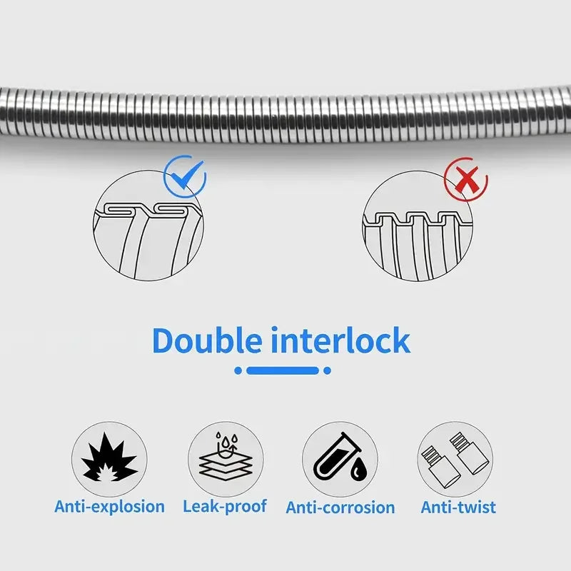 LSSH Tubo flessibile in acciaio inossidabile per accessori da bagno Tubo doccia ad alta resistenza