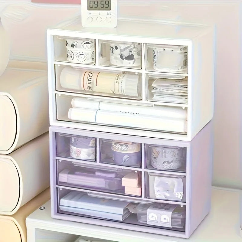 Organizzatore da tavolo con sei cassetti - Contenitore spazioso e multifunzionale