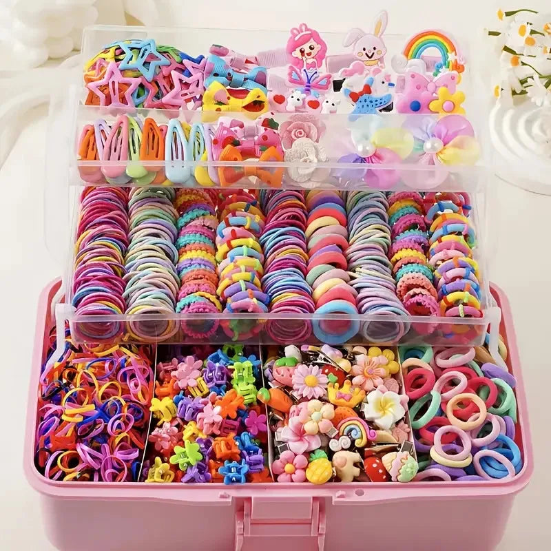 Set da 718 pezzi accessori per capelli per bambine