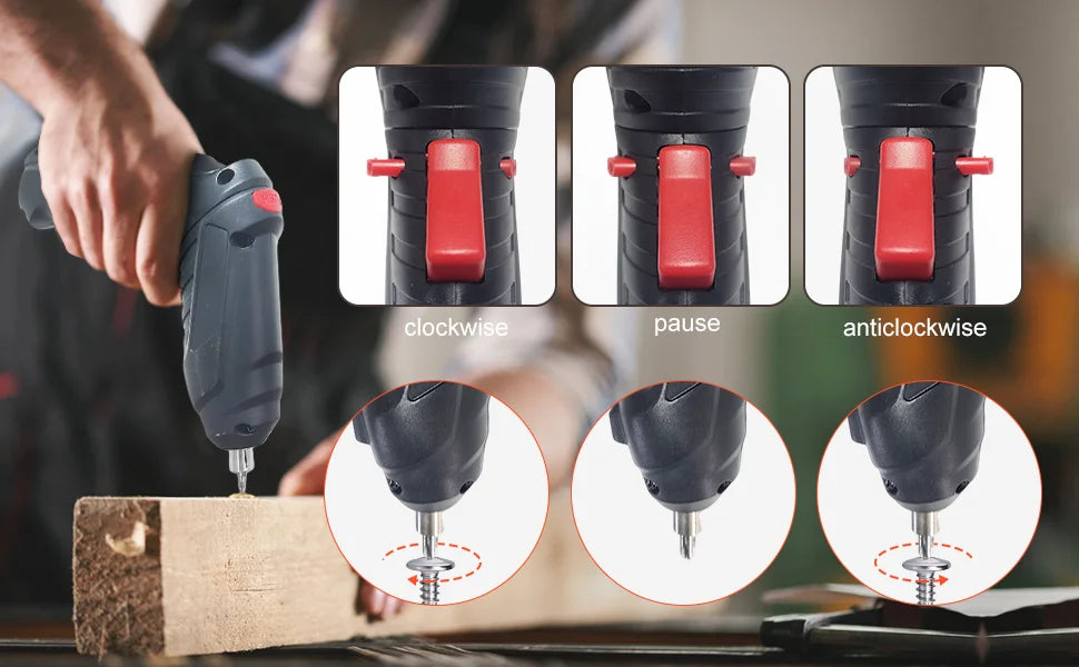 Cacciavite elettrico portatile Cordless 47 in 1 Cacciavite ricaricabile ruotato di 90 gradi con LED