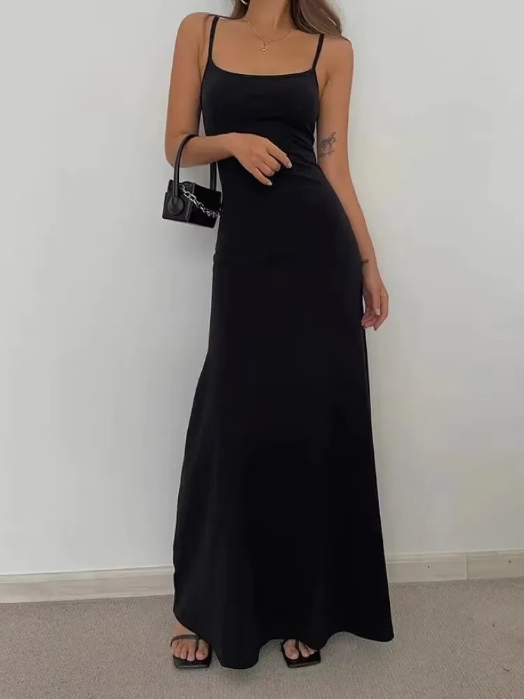 Abito Donna Lungo Senza Schiena Sottile Vita Sexy Dolce E Piccante