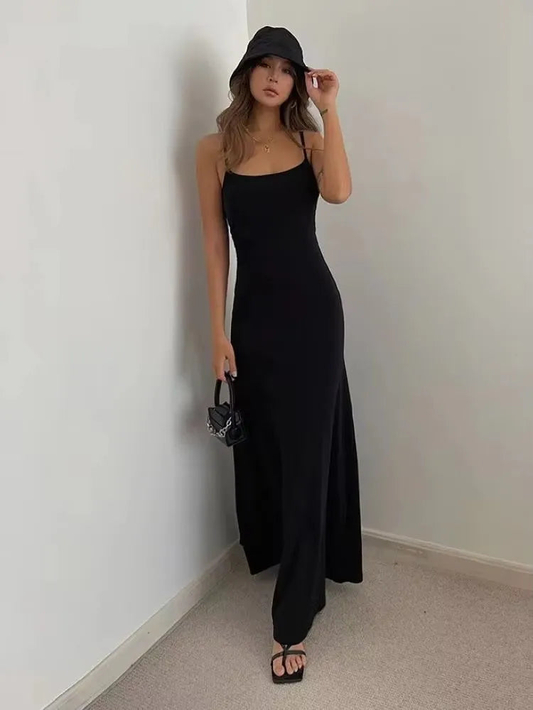 Abito Donna Lungo Senza Schiena Sottile Vita Sexy Dolce E Piccante