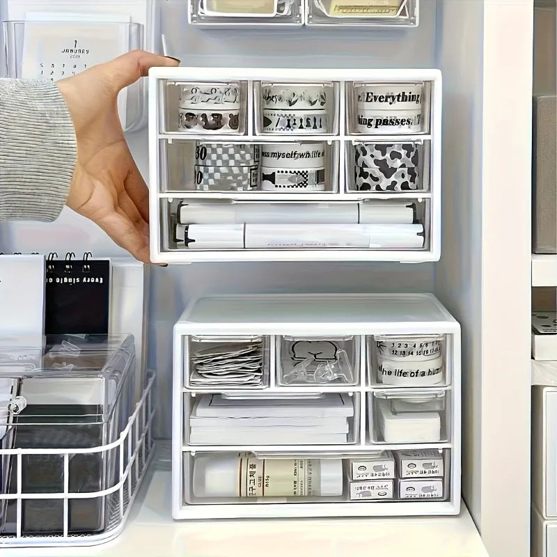 Organizzatore da tavolo con sei cassetti - Contenitore spazioso e multifunzionale