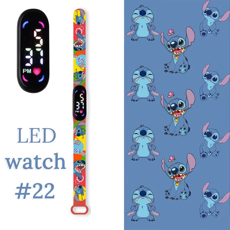 Stitch Orologi per bambini Bracciale sportivo impermeabile LED Touch digitale