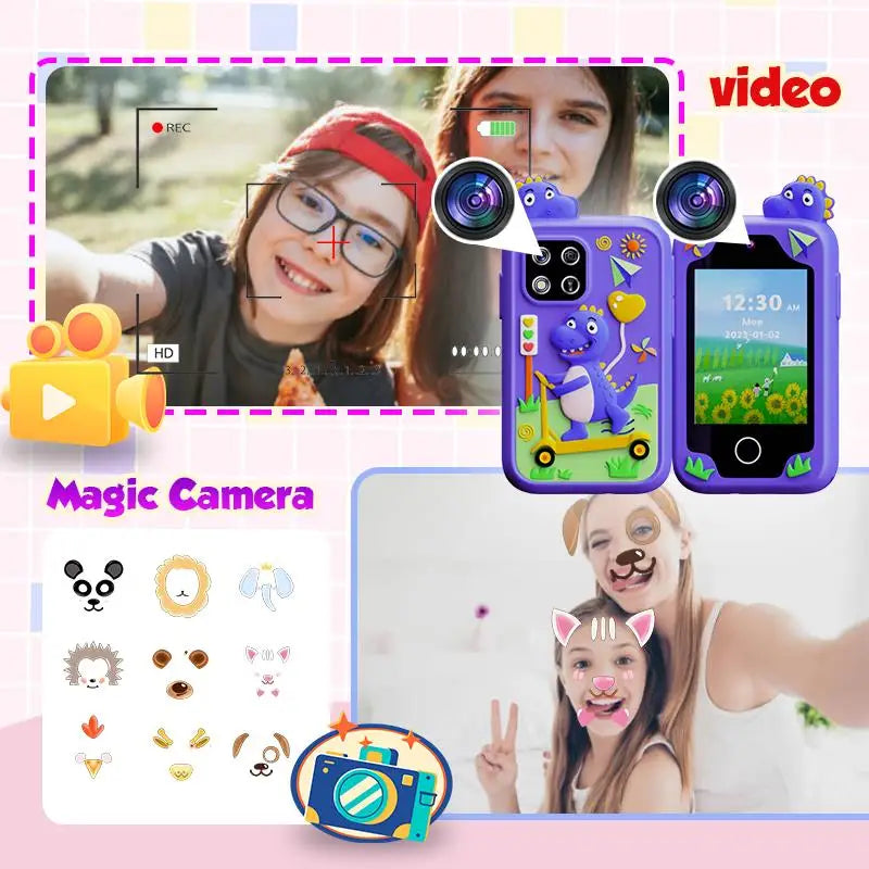 SmartPhone Fotocamera + Giochi Touch Screen+Lettore MP3 per bambini