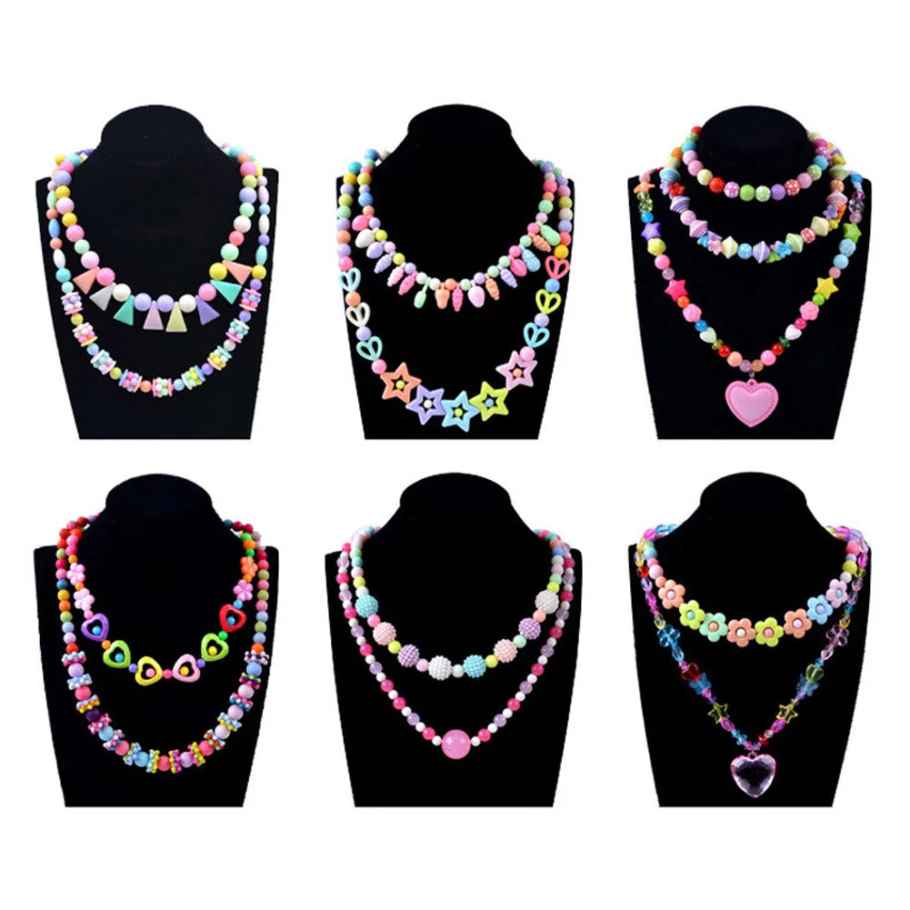 500 pezzi fai da te fatto a mano con perline per bambini creativo kit braccialetti collana gioielli