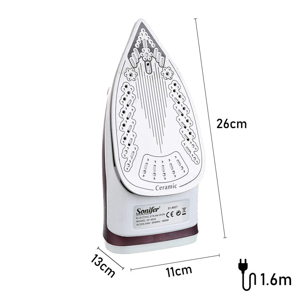 Sonifer Ferro da stiro elettrico Mini vapore portatile per indumenti Ferro da stiro a vapore per abbigliamento in ceramica regolabile