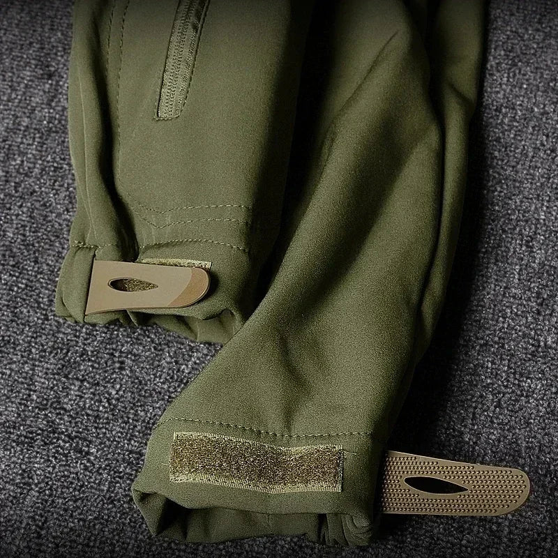 Giacca con cappuccio multi-tasche + Pantaloni in pile da Caccia Impermeabile