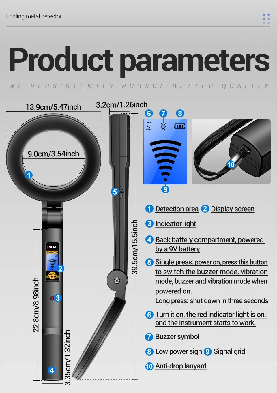 Metal detector portatile DM3005B