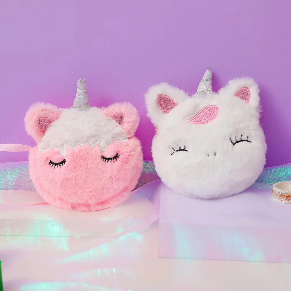Borsa a tracolla di peluche per bambini Unicorno