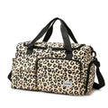Classica borsa da viaggio di grande capacità con stampa leopardata con tasche multiple e scomparto per scarpe