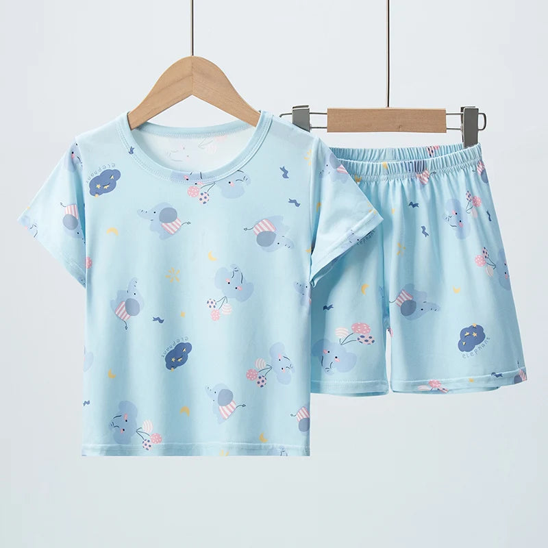 2 pezzi estivi per bambini comodi e carini pantaloncini  Set casual per la casa e l’esterno
