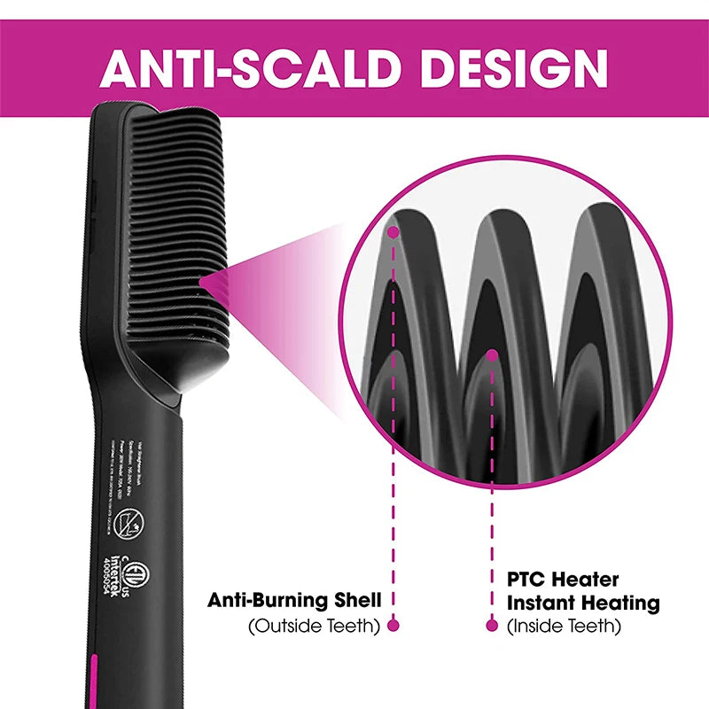 Spazzola per capelli elettrica in ceramica a riscaldamento rapido professionale