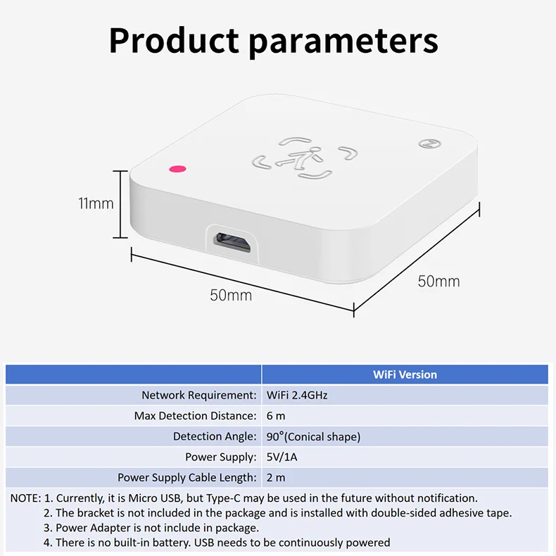Tuya WiFi Sensore di presenza umana Rilevatore radar MmWave con sensore di luminanza per Smart Home Smart Life
