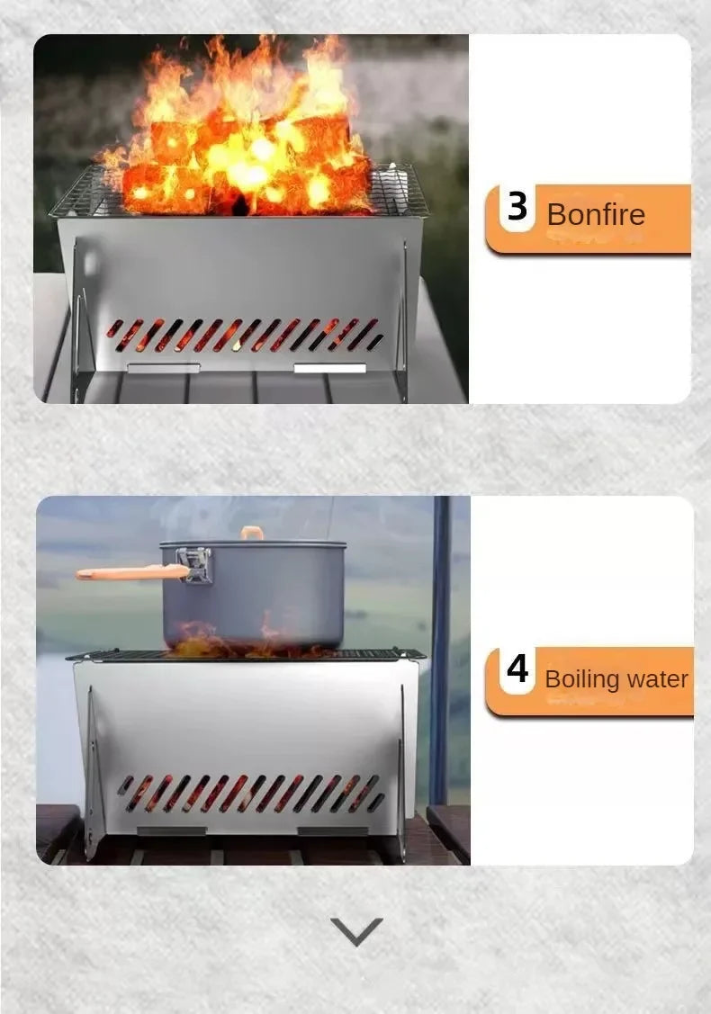 Barbecue pieghevole portatile Multifunzione in acciaio inossidabile