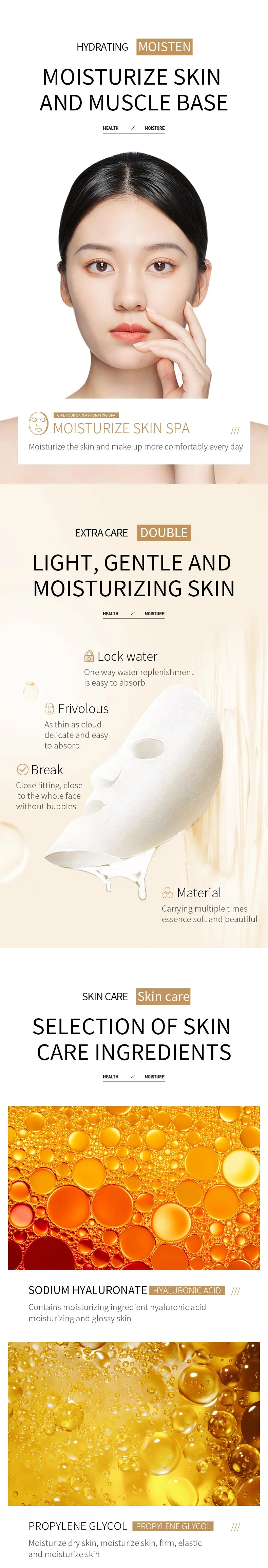20pcs BIOAQUA Maschera viso al collagene