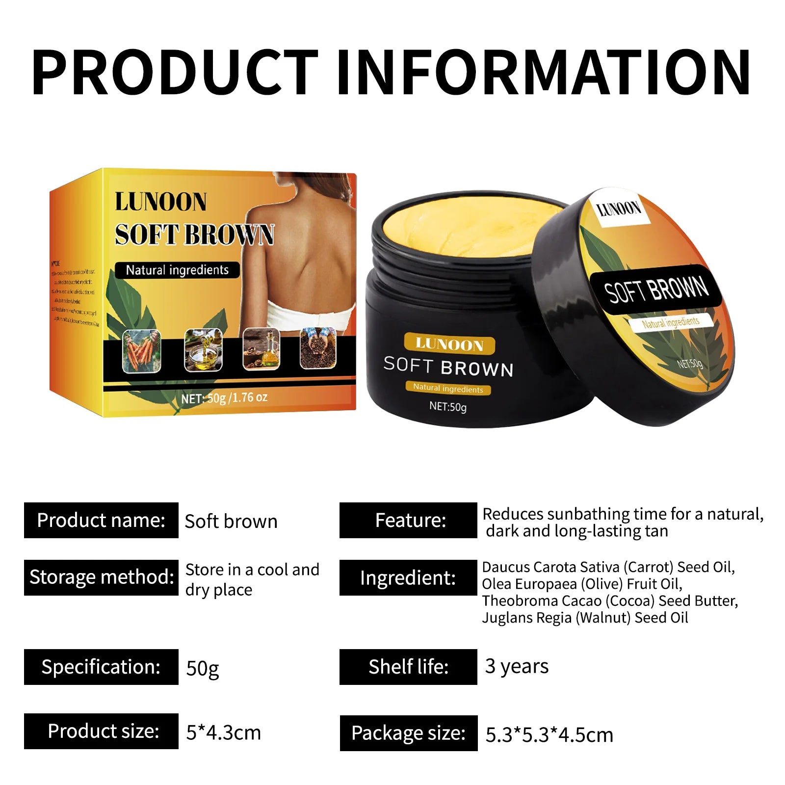 LUNON Crema autoabbronzante corpo a lunga durata, formula nutriente per un look naturale baciato dal sole.