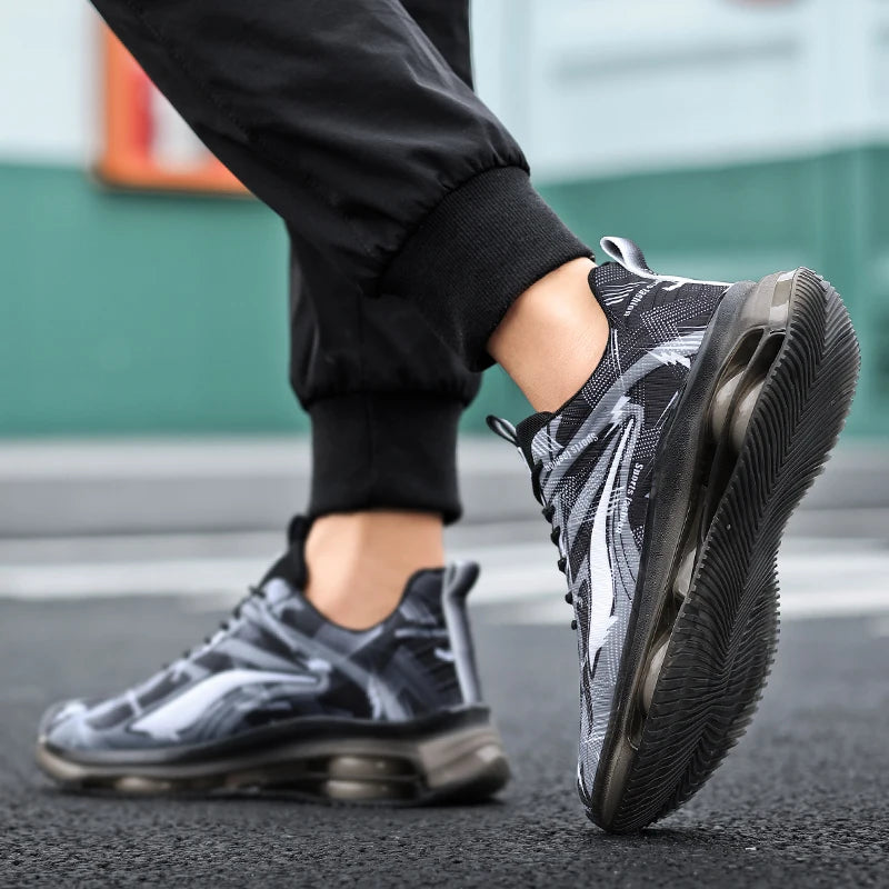 Scarpe da Ginnastica alla moda da uomo, con ammortizzazione dell’aria, comode e antiscivolo, traspiranti e adatte per attività sportive