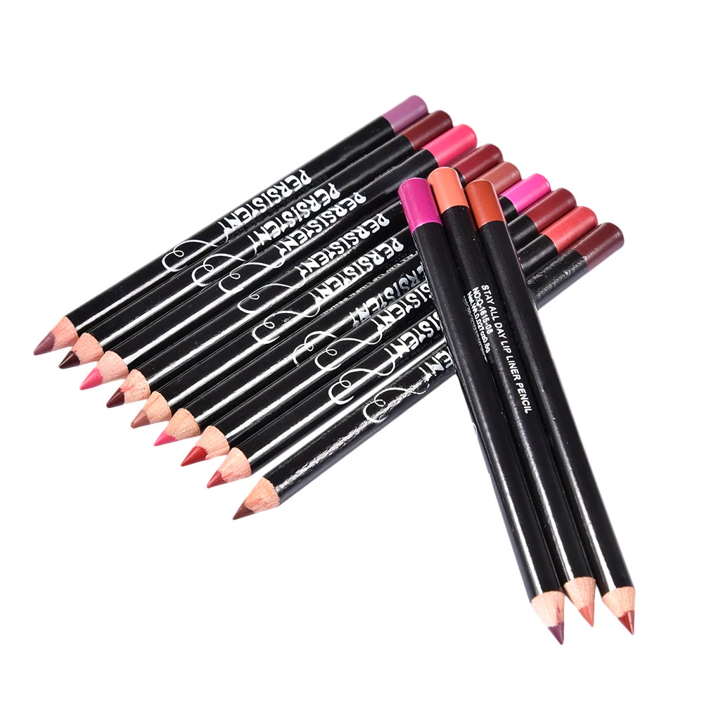 Set 12 pezzi Lipliner Matita Professionale si Lunga Durata Impermeabile