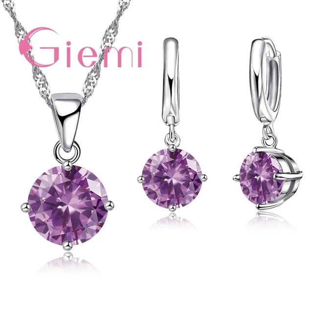 Collana con ciondolo in argento Set Trendy Austrian Crystal