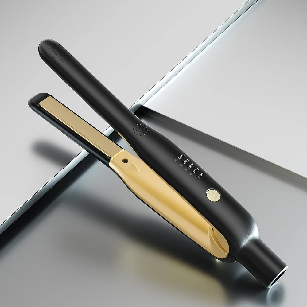 Mini piastra per capelli e bigodino 2 in 1 - Riscaldamento rapido in ceramica 140-220°C