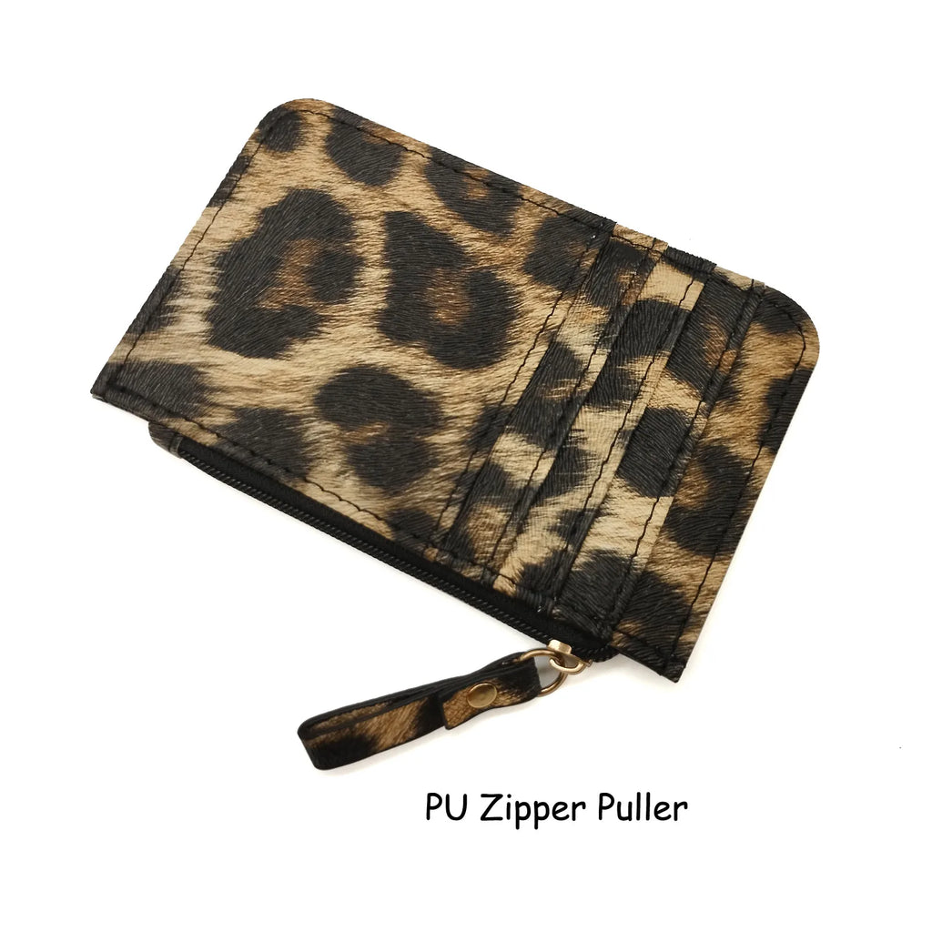 Nuovo portafoglio sottile in pelle con motivo leopardo per donne Portamonete con cerniera piccola
