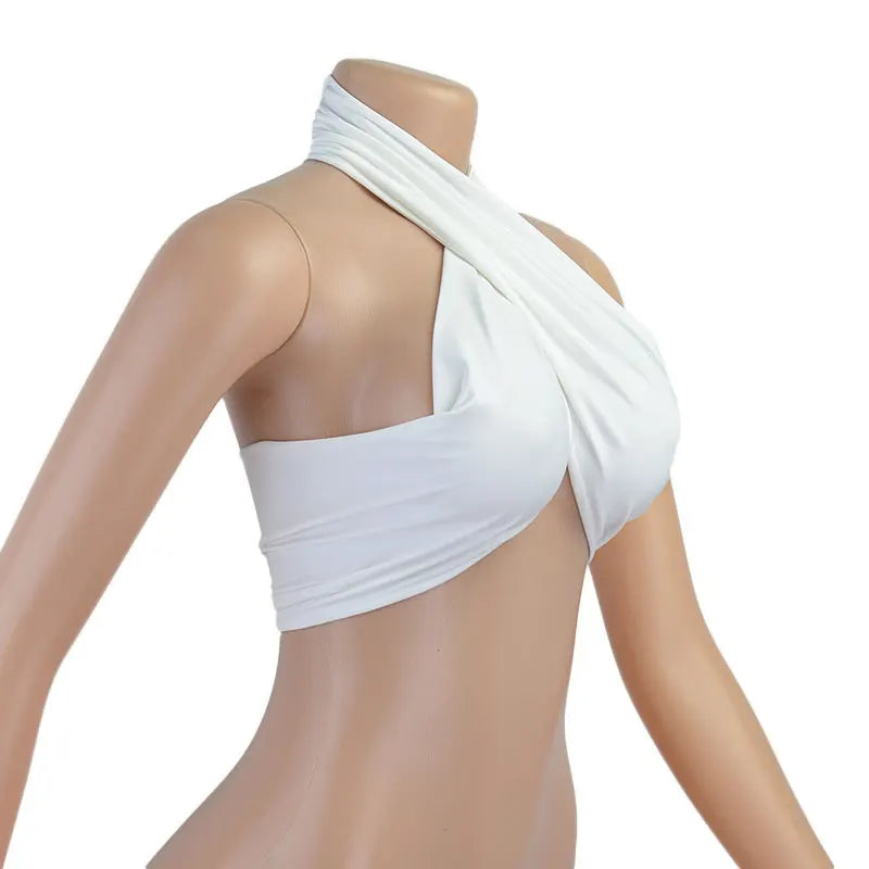 Top Donna Senza Spalline Cross Neck Casual