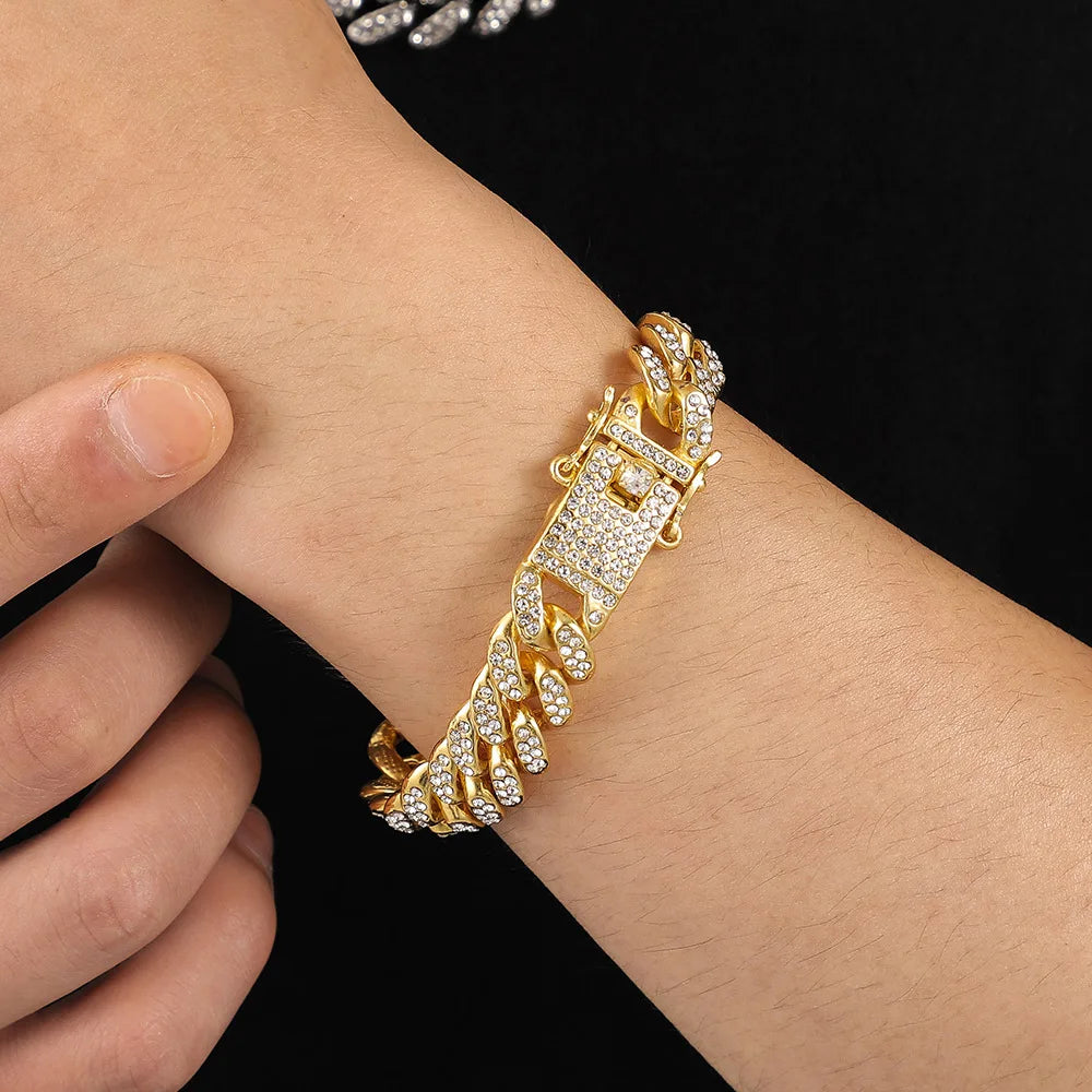 Bracciale a catena a maglie cubane