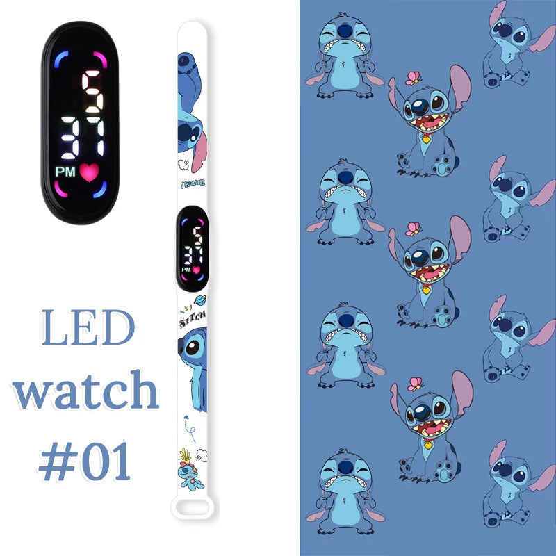 Stitch Orologi per bambini Bracciale sportivo impermeabile LED Touch digitale