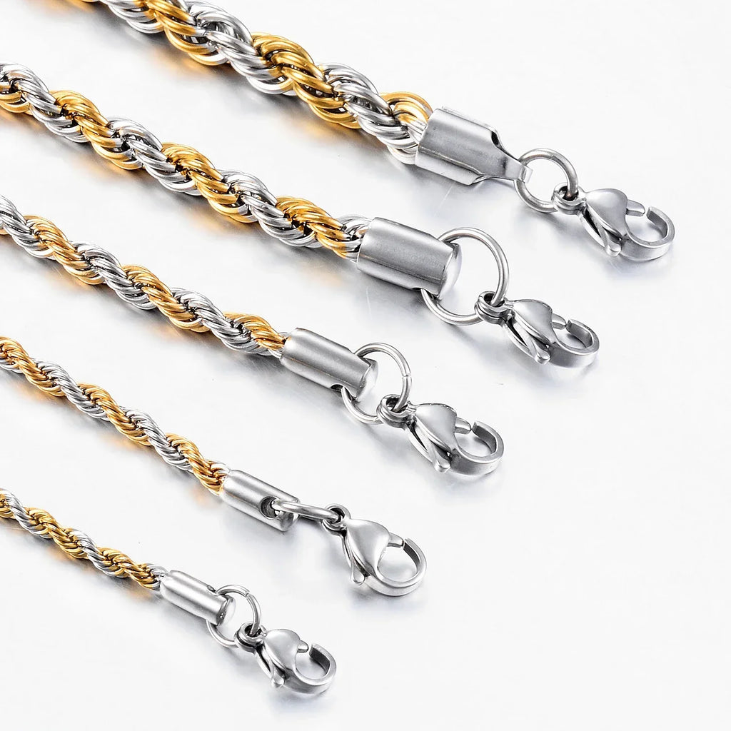 Classic Twisted Rope in acciaio inossidabile Unisex