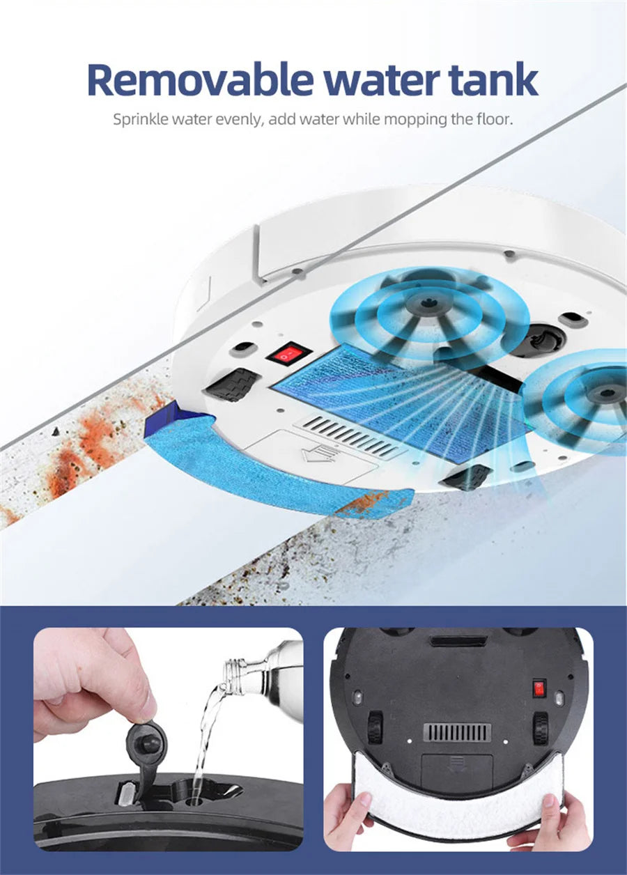 DERMA Robot aspirapolvere intelligente senza fili Multifunzionale Super silenzioso 2800AP Humidifying per uso domestico