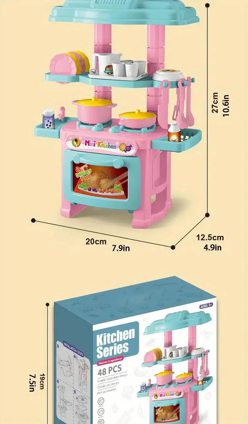 Mini tavolo da cucina Play Set compreso di stoviglie, mestoli, pentole e tanto altro