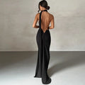 Abito da donna monospalla senza maniche da donna Sciarpa regolabile Loop increspato Backless