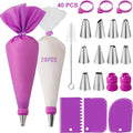Sacchetti per tubazioni in silicone e punte Set Torta fai da te Kit di decorazione con ugello in acciaio inossidabile per pasticceria